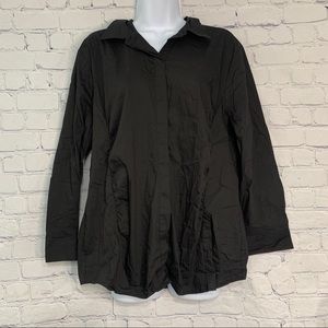 NWT Covington Black Button Up Blouse XL